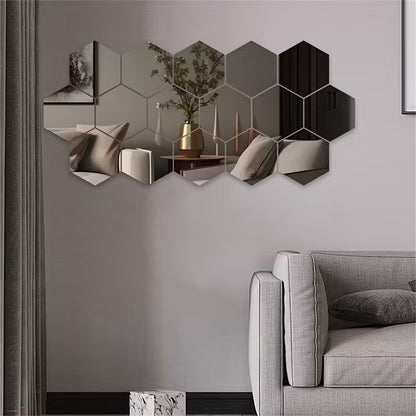 Ensemble de miroirs muraux ❤️ Hexagonal 17 cm x 15 cm